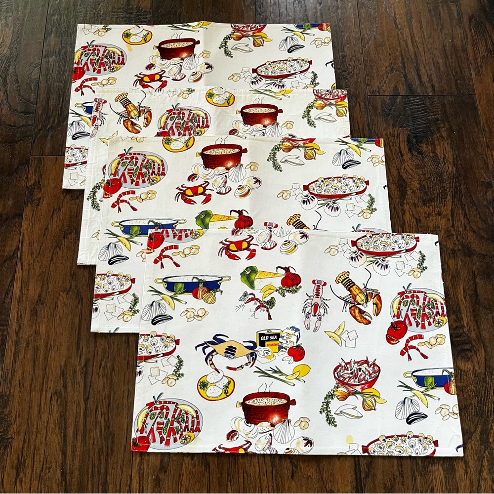 Seafood themed Placements - set of 4